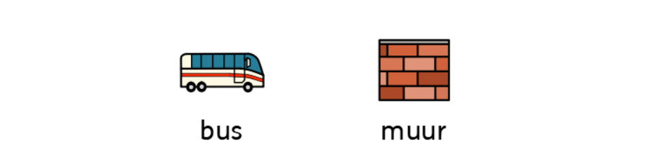 Original word illustration: bus and muur