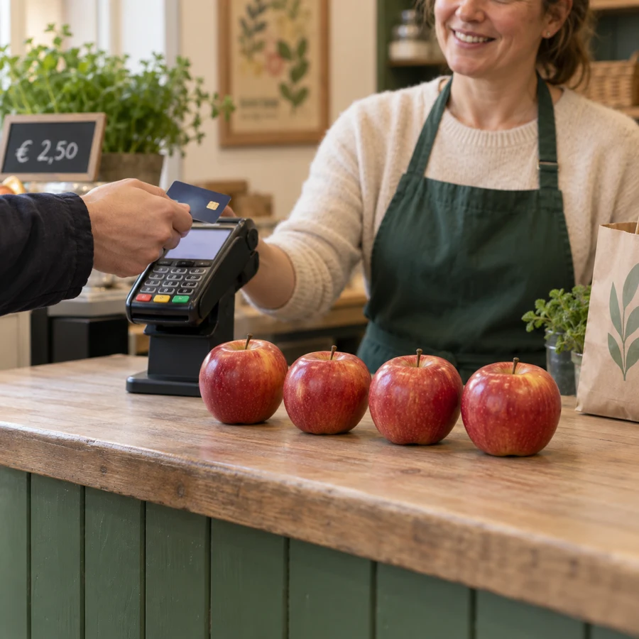 I am buying four apples.