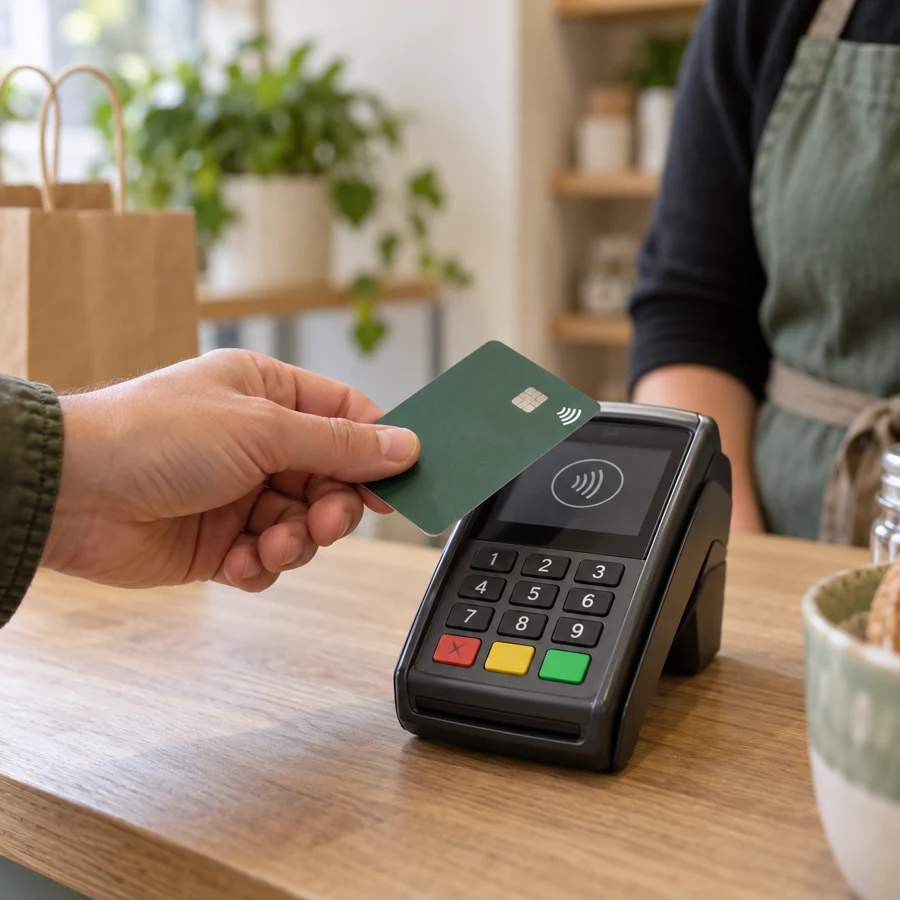 I pay by debit card.